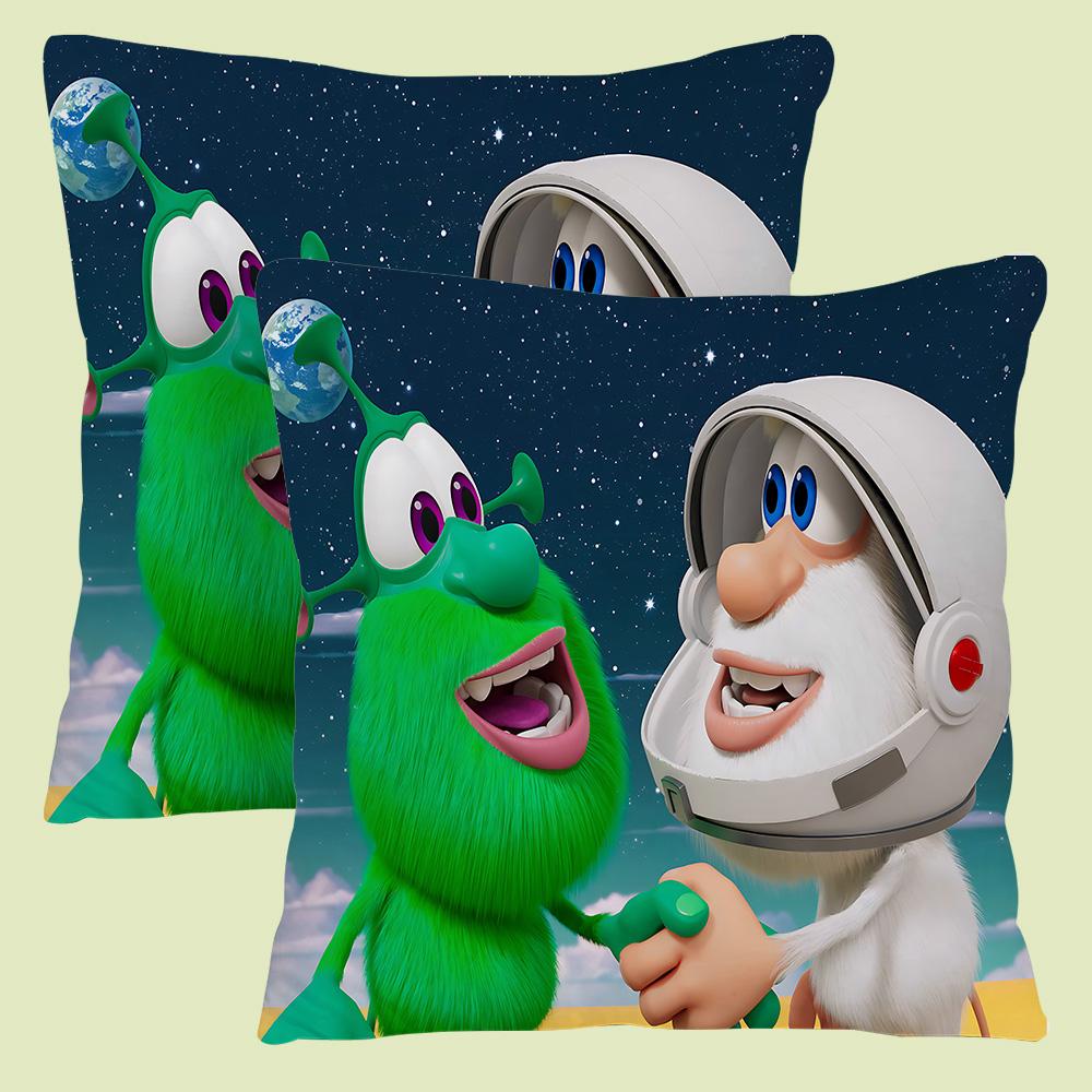 Cartoon B-Booba Funny Cute Pillow Covers Cartoon Sofa Decorative Home Double-Sided Printing Short Plush Cute Cushion Cover