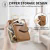 Protective Dual Layer Bumper Phone Wallet Case for Samsung Galaxy Z Flip 6 Cases with Card Holder Built-In Mirror Zipper Purse