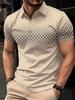 Simple Pattern Print Classic Fashion Men's Clothing Men's Short Sleeve T-shirt Striped Print Mens Polo Shirts Street Men's Polo
