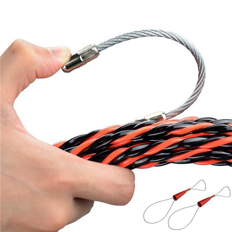 2X Electrical Threader Lead Tool 25M Cable Wire Guide Three-Strand Wall Threader Cable Stringer With Two Tighteners