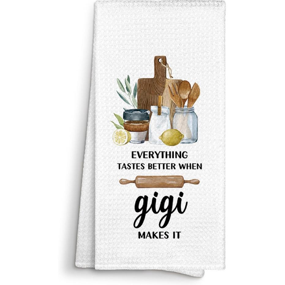 Nana Gifts Kitchen Towels Decorative 16x24, The Best Things Made in Nana s Kitchen are Memories Dish Towels Cloths Dishcloths Tea Towel, Grandmother Gigi