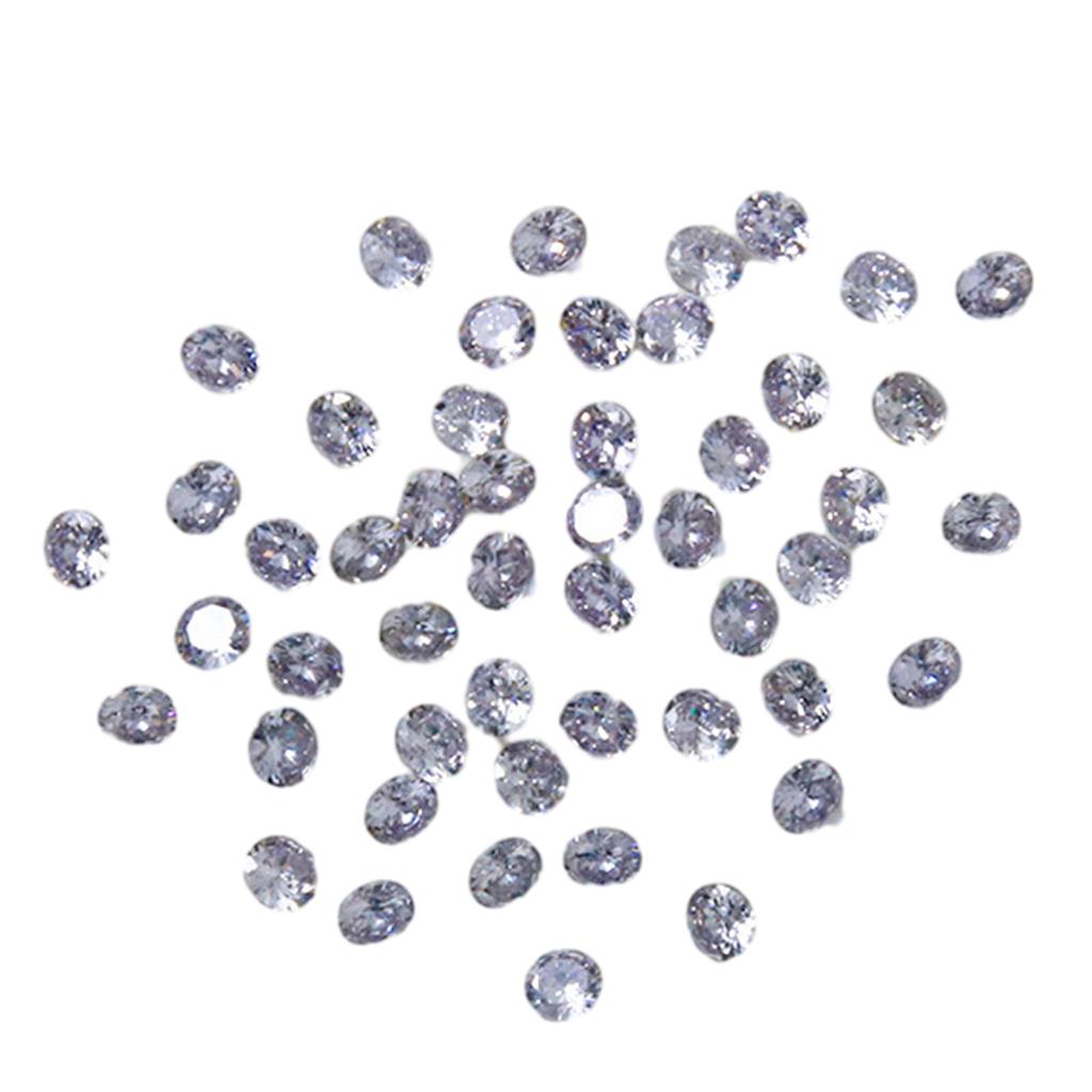 50PCS Nail Art Rhinestones Clear Crystal Rhinestones Nail Charms Round Nail Art Decals Decorations for Nail Salon Design