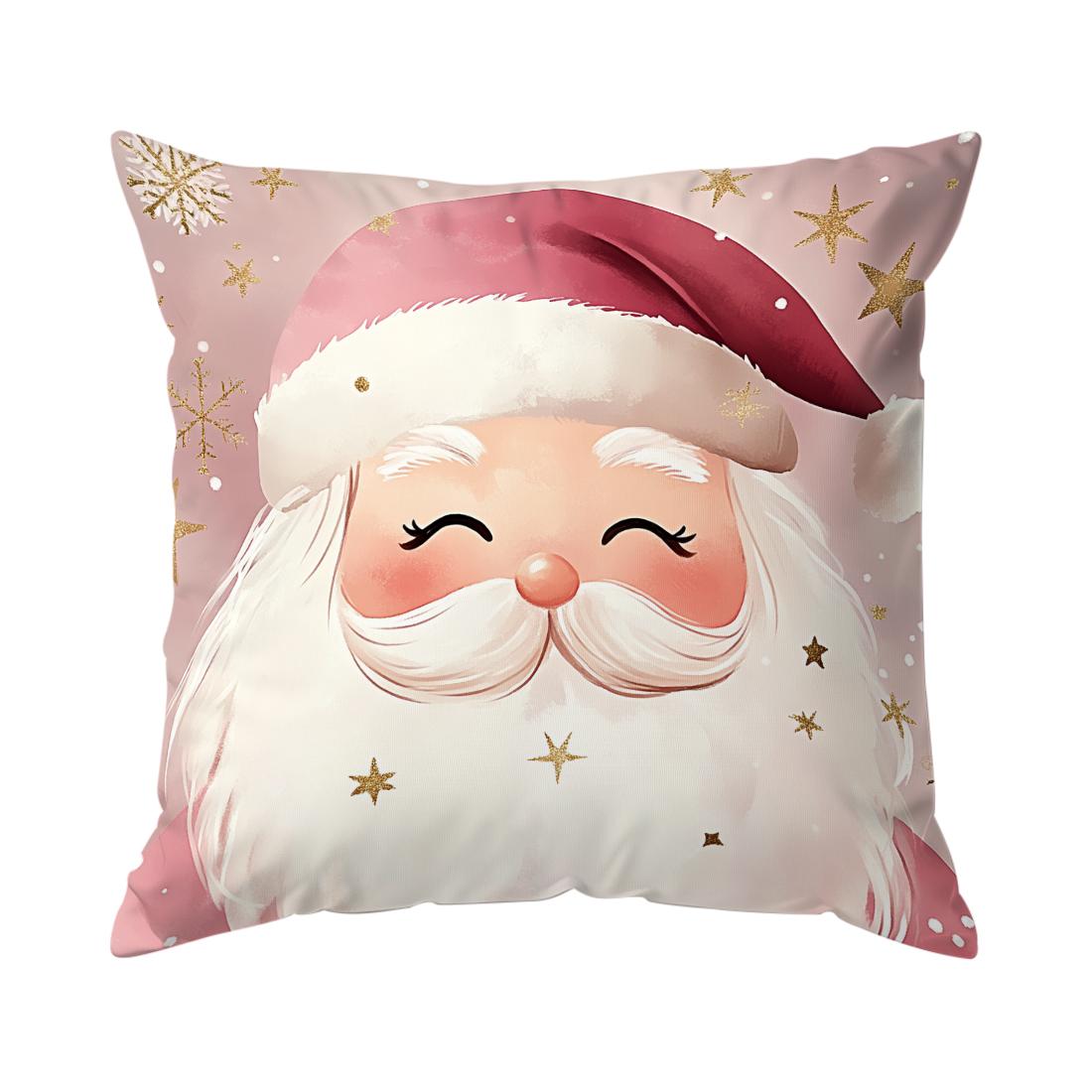 

Pink Christmas theme Cushions Pillowcase Polyester Cushion Cover Throw Pillow Sofa Decoration Pillowcover Home Decor 450*450mm