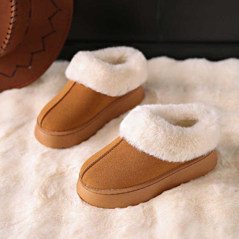 Women's Slip-On Snow Boots, Thickened Winter Ankle Booties, Minimalist Flat Sole Boots Wholesale for Women