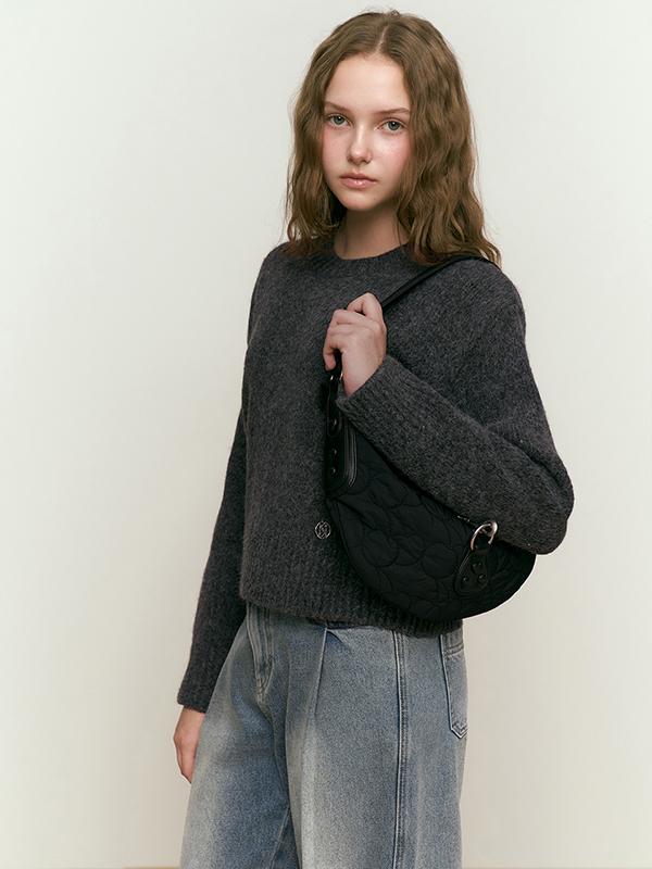 Kirsh Cherry Quilted Fur Handbag [Black]