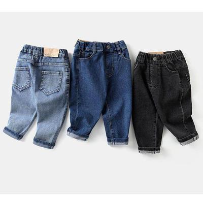 2024 Elastische Jeans für Jungen: Stylische, samtgefütterte, locker sitzende lange Hose für Frühling, Herbst und Winter
