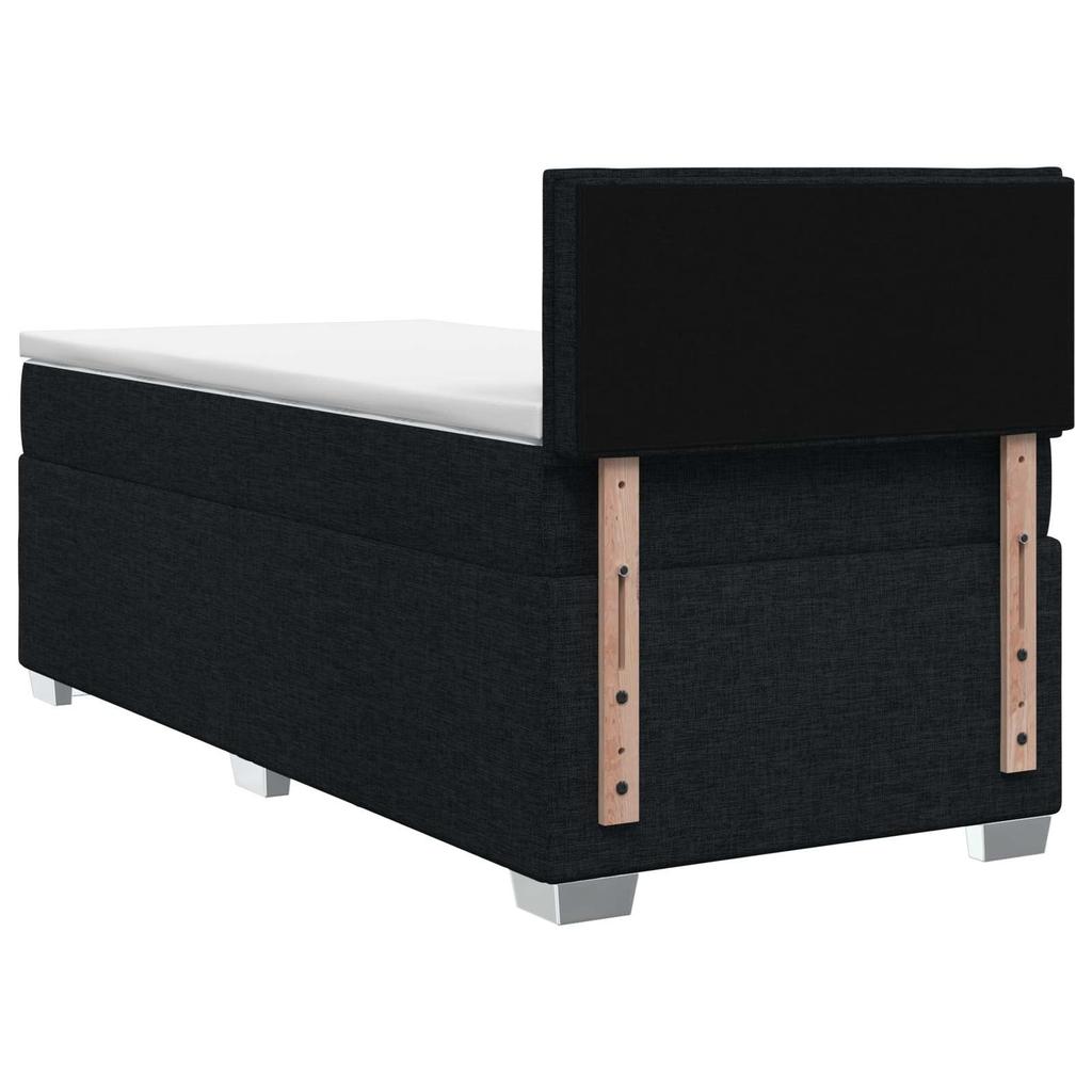 Box Spring Bed with Mattress Black 80 X 200 Cm Fabric