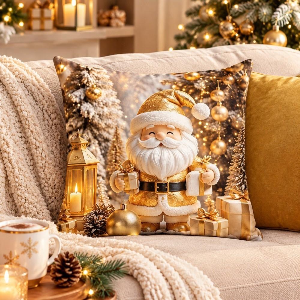 4PCS Tree Flower Christmas Pillow Covers New Year Snowman Pillow Cover Throw Cushion Case Home