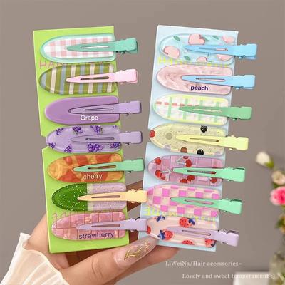 Pince à Cheveux Couleur Dopamine Sans Pli Pour Femmes Filles Coiffure Maquillage Épingle à Cheveux Basique Sans Courbure Barrettes Accessoires de Cheveux Mode