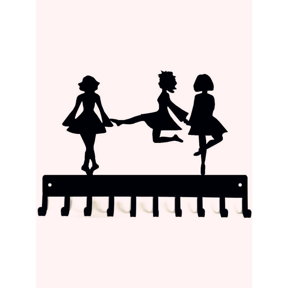 Metal Wall Hook Decorative Dancer Award Holder Iron Hanger Home Organization Entryway Storage 1pc