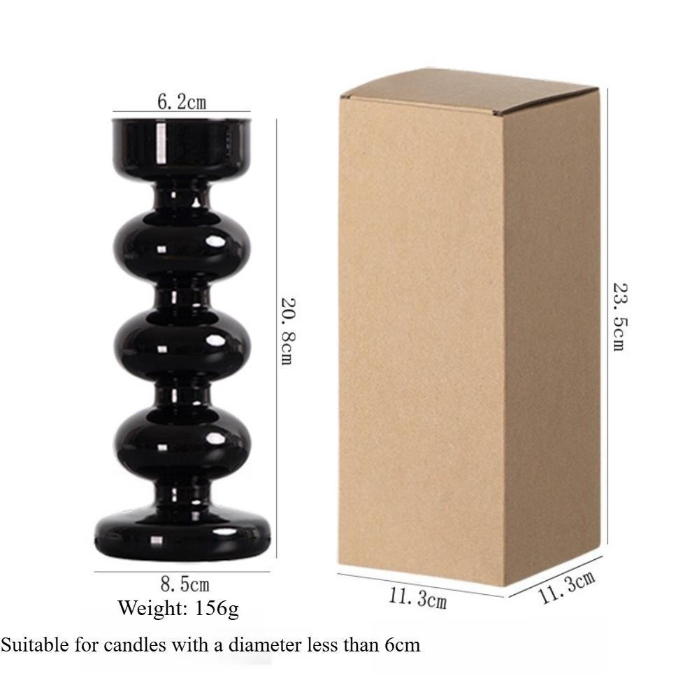 Simple European Style Glass Candle Holders Living Room Modern Decoration Glass Vase Bookshelf Decor Candle Stick Holder