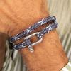PIG & HEN Salty Steve Bracelet - Slate Gray X Arctic Blue X Silver