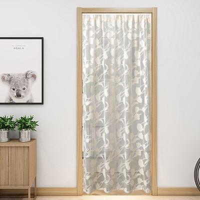 Beige Modern Simple Tulip Lace Flower Door Curtain Living Room Dining Room Study Light Luxury Premium Lace Door Curtain