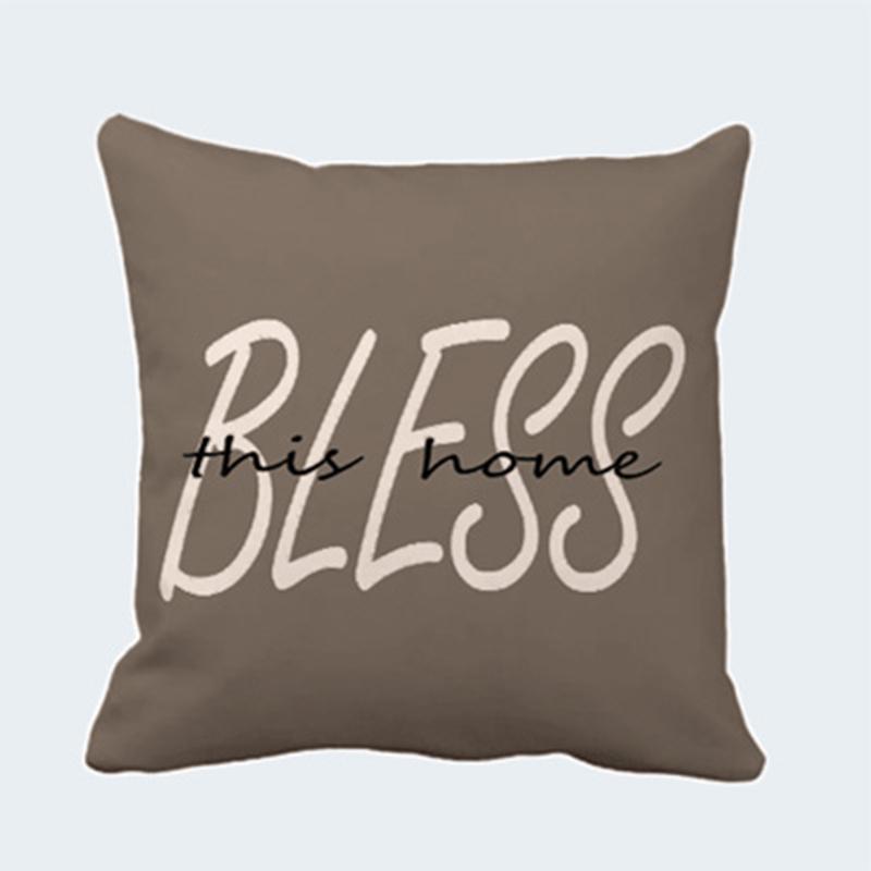 Neutral Tone Home Blessing Floral Pillow Covers Pattern Cushion Cover Suitable For Sofa Bedroom Car Pillow Cover