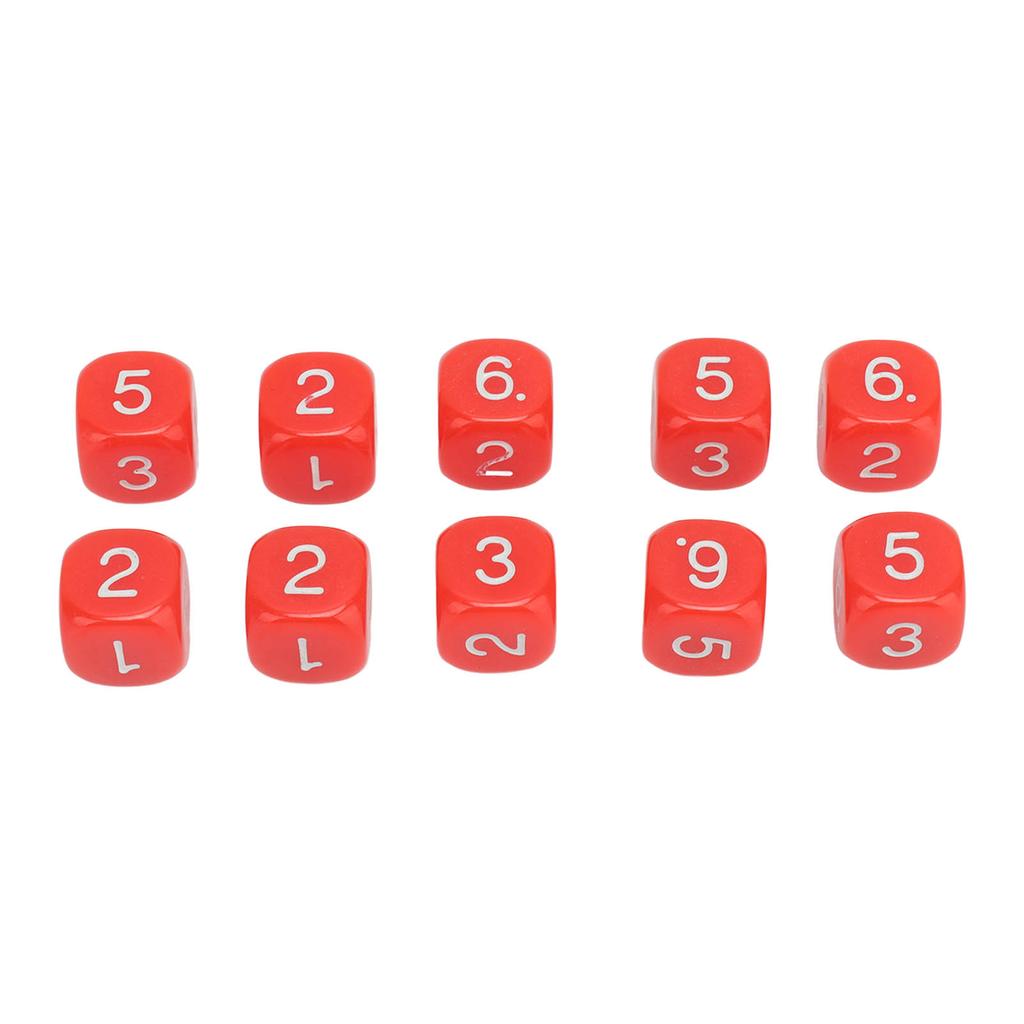 20PCS 6 Sided Number Dice Plastic 16mm Round Corner Polyhedral Dice Set for Numeral Teaching Board