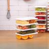 4pc/set Refrigerator Kitchen Storage Box Household  Transparent Food Grade Fruit and Vegetable Fresh-keeping Plastic Sealed Boxs