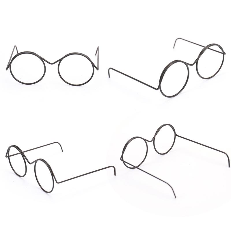 

Round Frame Lensless Retro Cool Doll Glasses For Doll Accessories 3cm