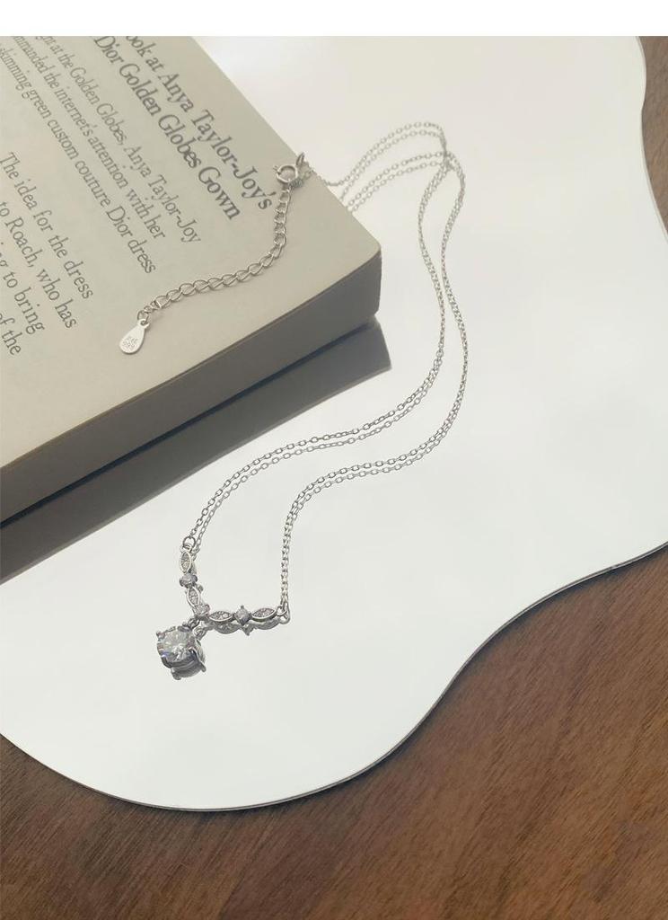Sterling Silver Shining Starry River Zircon Necklace for Women - Niche Light Luxury Design Clavicle Chain, Perfect Goddess Festival Gift