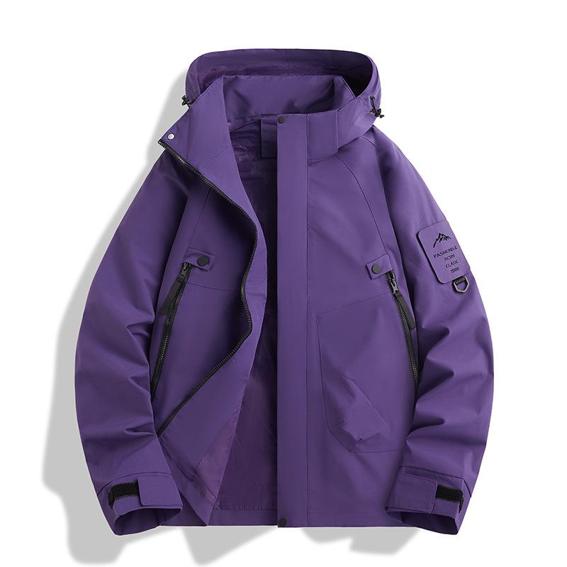 Spring and Autumn Outdoor Jacket Single Jacket Men's and Women's Same Style Single Rush Three-Proof Mountaineering Jacket Work Wear Large Pocket