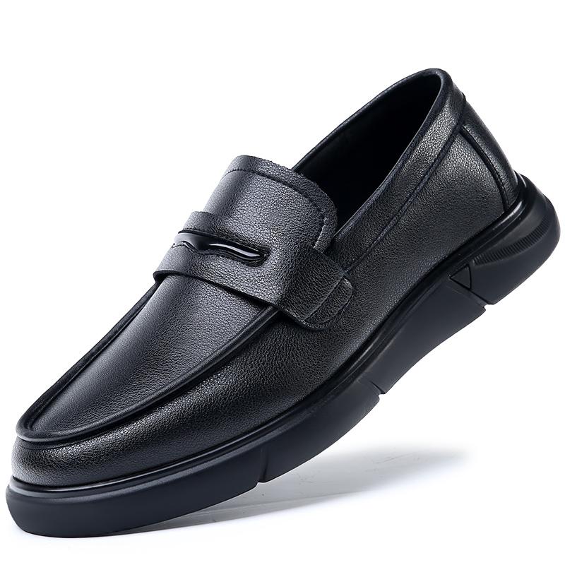 Handmade Leather Men's Casual Shoes Comfortable Slip on Business Affairs Loafers Genuine Leather Flats Moccasins Walking Shoes
