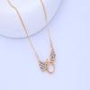 Full of Diamond Angel Wings Retro Light Luxury Pendant Necklace Japanese and Korean Fashion Smart Wings Cross-border Versatile J
