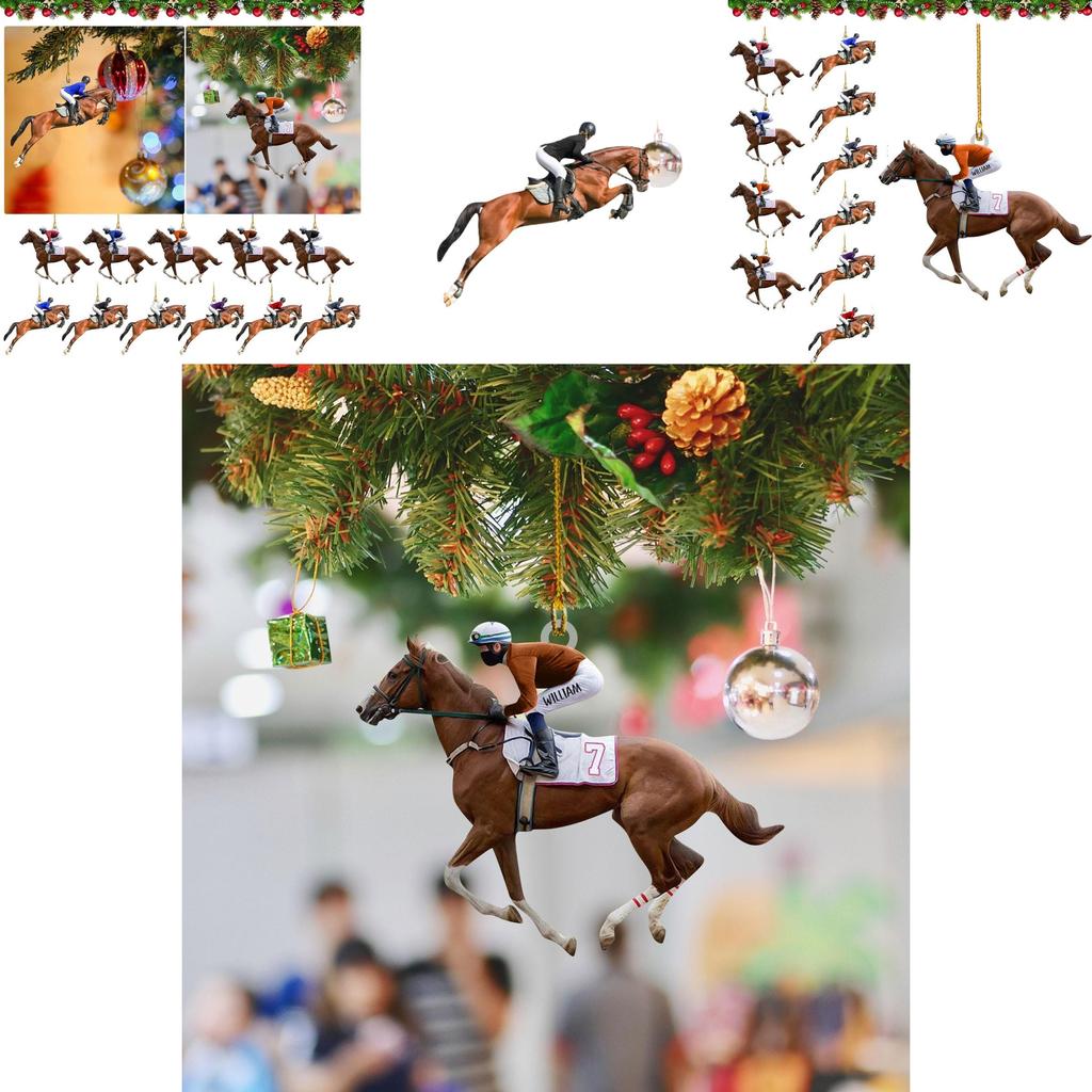 Vintage Akrylowy Ornament Wiszący do Samochodu dla Miłośników Koni do Dekoracji Domu i Świąt