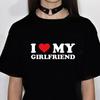 I Love My Boyfriend I Love My Girlfriend Women Short Sleeve Round Neck Top T-shirt for Women