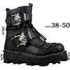 Men's Genuine Leather Boots Skull Gothic Punk Boots Motorcycle Boots Desert Combat Ankle Boot Safety Shoes Military Boots