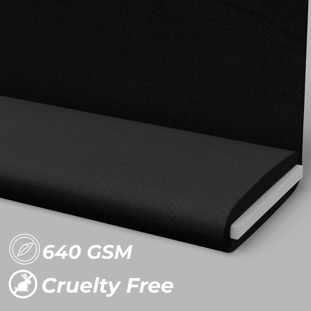 Premium Black Yarn-Dyed Flannel Fabric - 100% Cotton, 425 GSM, 148 cm Wide - Perfect for Jackets, Shirts, and Upholstery