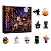 Halloween Countdown Calendar Advent with 9 Mini Resin Figures, Day Spooky Miniature Pumpkin Skeleton Figurines To Calendar, Surprise Collectible