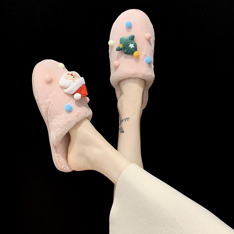 Fashion Women's Slippers Round Toe Flat Shoes for Women Closed Toe Slip On Indoor Slides Platfoem Fashion Anti-slip Home Cotton Shoes