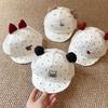 Baby Girl Boy Summer Cotton Sun Hat With Cherry Heart Dots For Newborns