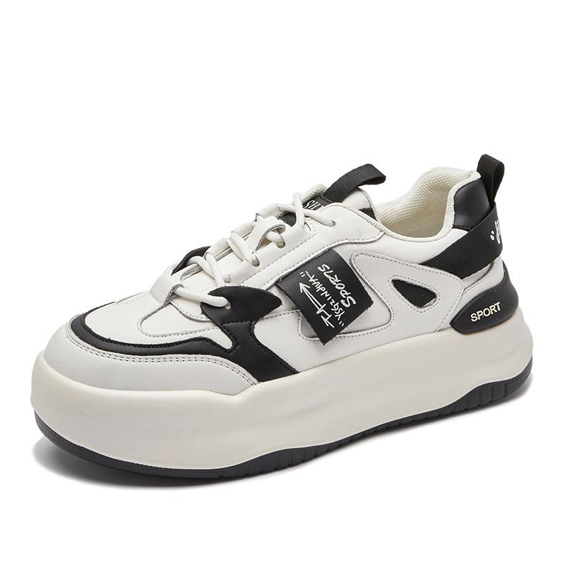 

Leather little white shoes women s 2025 autumn and winter new color matching women s shoes platform-soled versatile board shoes casual sports shoes 35