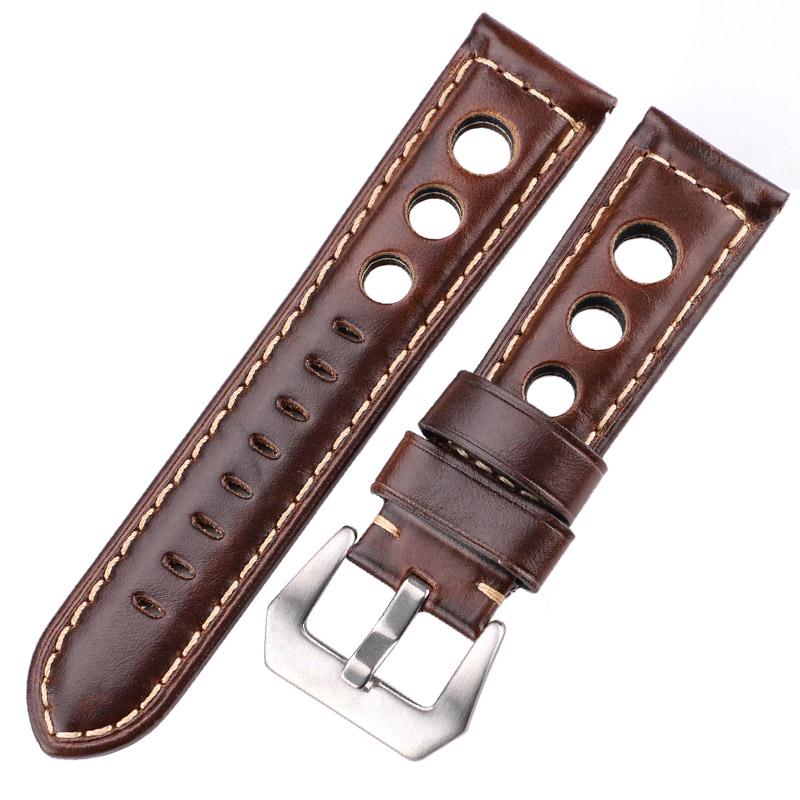 Cowhide Watch Strap Bracelet Vintage Genuine Leather 20mm 22mm 24mm Watchband Women Men Fashion Watch Band Belt with Pin Buckle