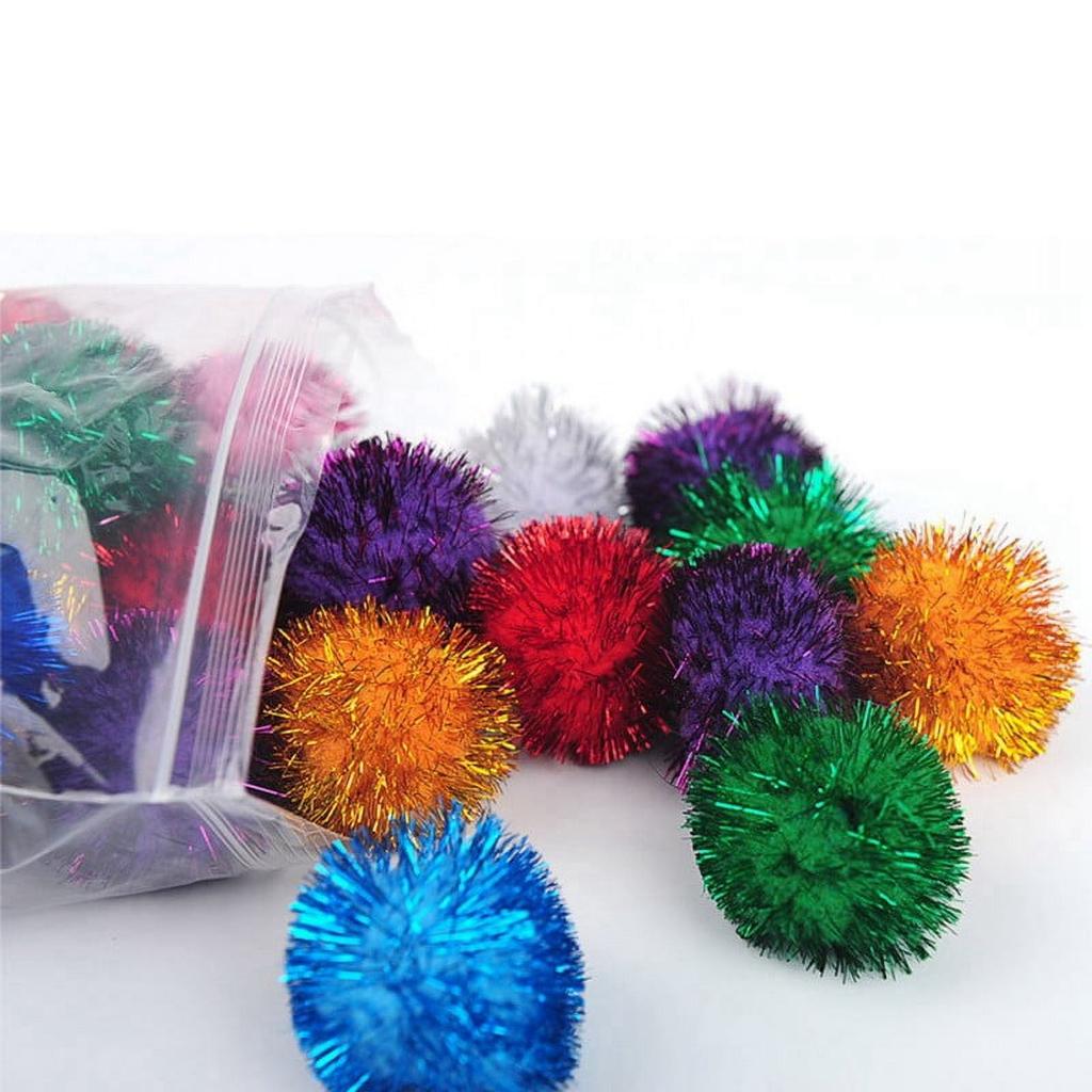 Glitter Pompom Plush Craft Christmas Decor Kids Toys Accessories Wedding Decor Garment Handmade Material Cat Toys