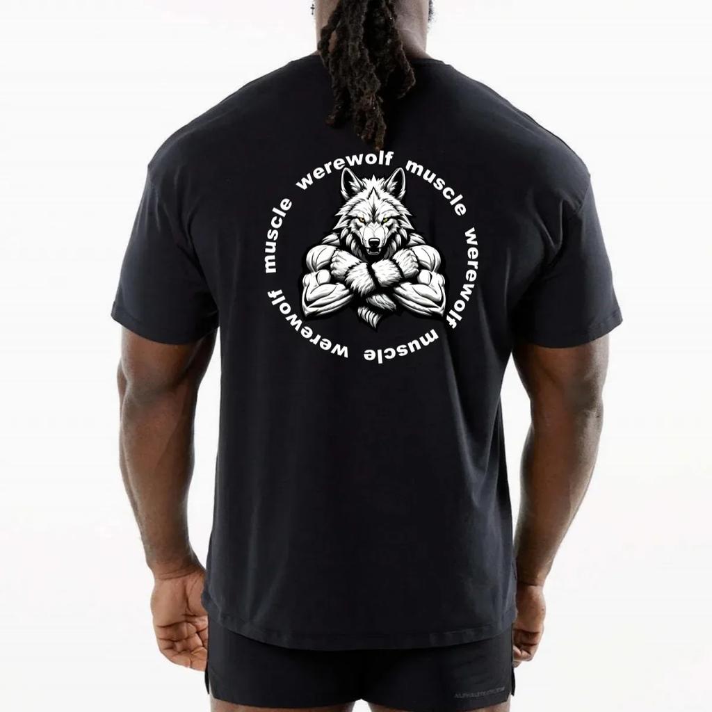 Men's T-shirt Sports Muscle Men Fitness T Shirt Blouses Loose Plus Size Short Sleeve Summer Gym Bodybuilding Tee Tops Streetwear