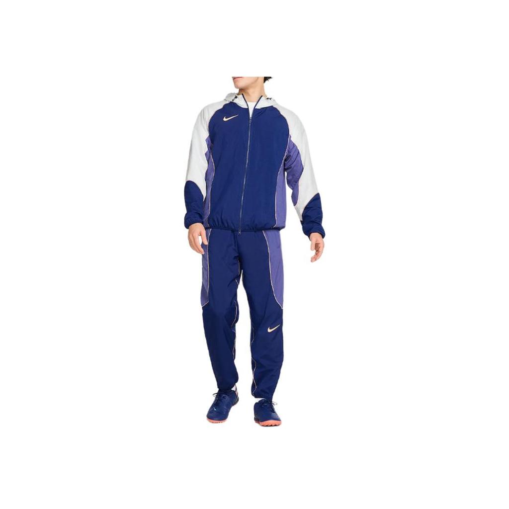 Nike Color Block Drawstring Loose Knit Sports Pants Men bottoms Blue HJ3805-492