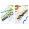 1Pc High Borosilicate Colorful Glass Straws Eco-Friendly Glass Wavy For Juice Cocktails Kitchen Party Bar Drinkware
