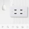 4 Port Buckle HDMI Coupler Cover Audio Video HDTV Wall Plate Panel