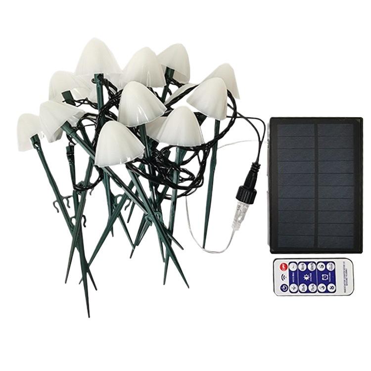 Waterproof Solar Mushroom String Lights for Outdoor Courtyard & Garden Decoration