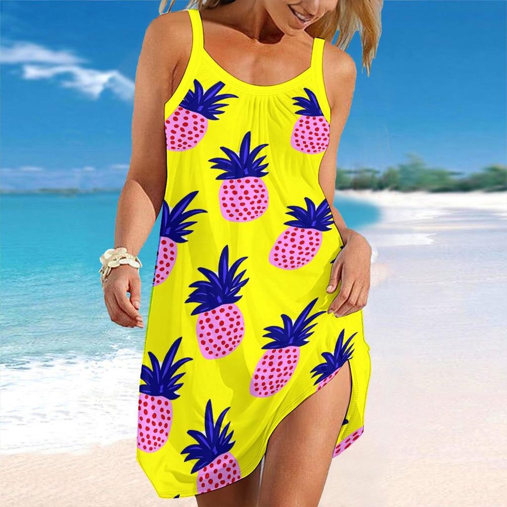 Women's Beach Dress Mini Dress  Flower  Print Casual Modern Dress Sleeveless Loose Fit Outdoor Daily Summer