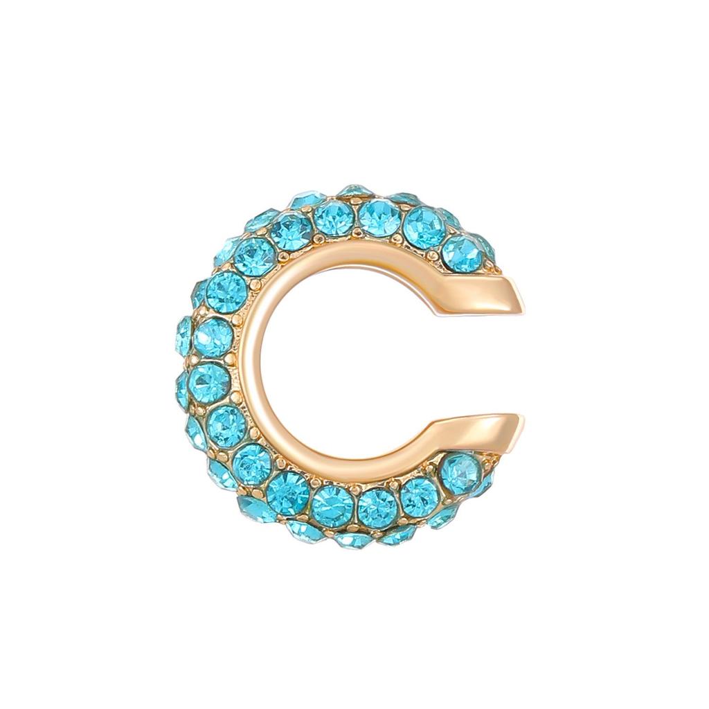 European & American Popular C-shaped Rhinestone Ear Cuff Earrings, No Piercing Needed for Women