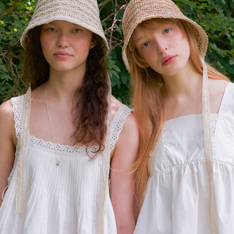 OVLA VINTAGE TOUCH LACE UP BONNET_3color HA055