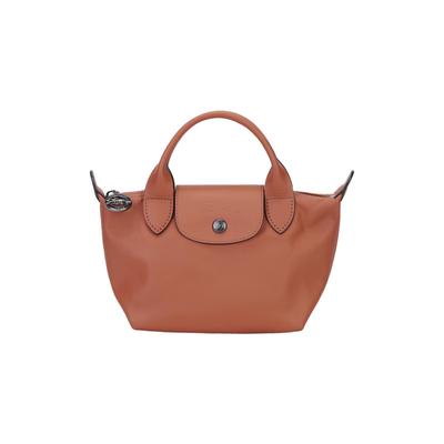 Le Pliage 7 Solid Color Snap Zipper Closure Leather Dumpling Bag Mini Women Shoulder Bag Cognac 1500987504