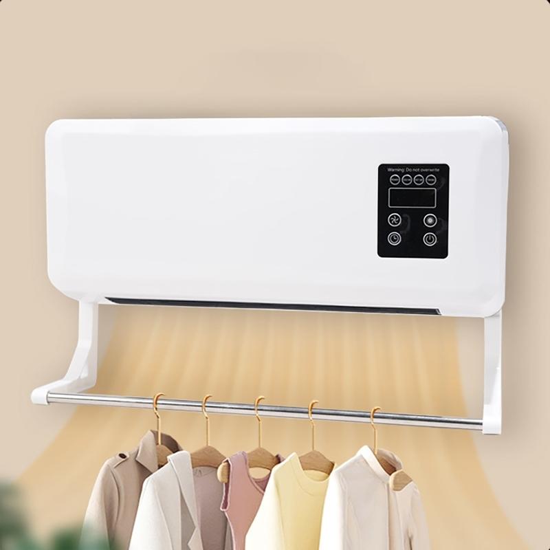 Portable Heater Electric Heating Machine Air Conditioner Wall Mounted Air Conditioner Fan Heater Remote Control Bedroom Bathroom UK plug
