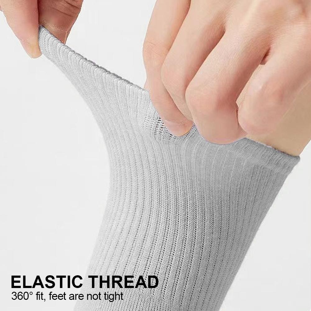 1 Pair Mid-Tube Dance Socks With Anti-Slip Wear-Resistant Sole Leather Sports Yoga Multi-Color Cotton Socks