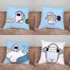 Cute Shark Cartoon Pillow Case For Home Bedroom Car Office Decoration Living Room Sofa Cushion Cover Suitable