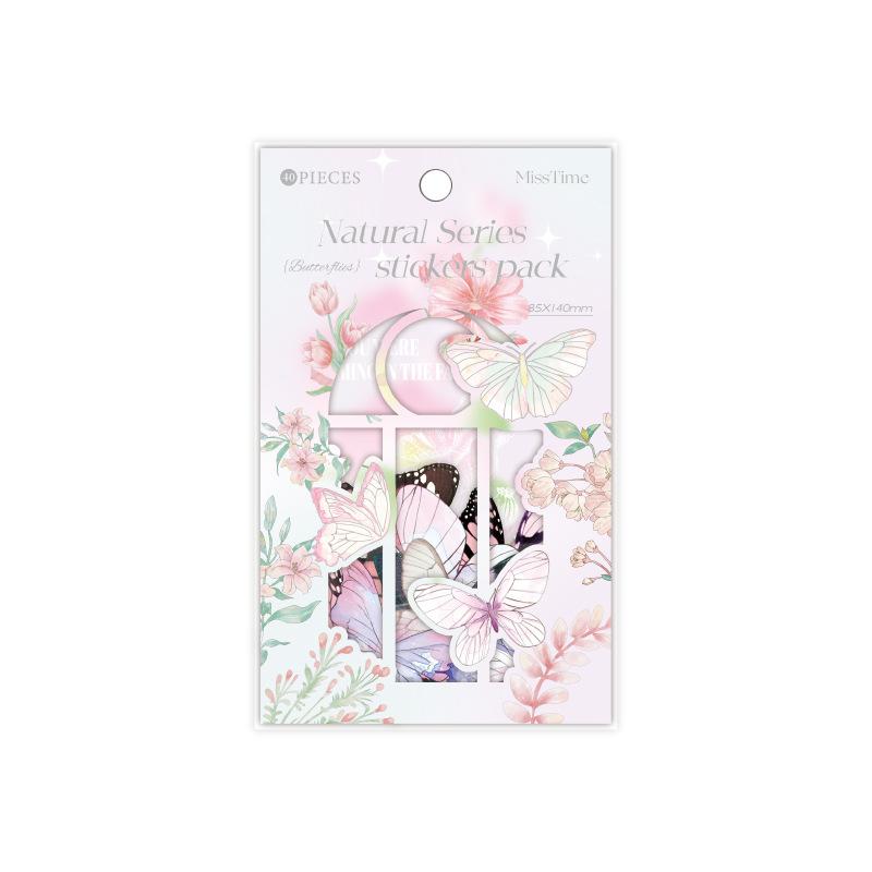 40Pcs Colorful Gold Foil Iridescent Butterfly Stickers Ins Hot Style Journal Decor Stickers