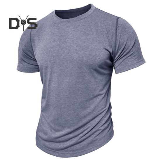 Tricou cu gât rotund pentru bărbați, bumbac, culoare uni, mânecă scurtă, tricou de bază, pulover, tricou casual pentru sport, sală de gimnastică, călătorii, purtare zilnică