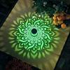 Solar Mandala Projector Wall Lights, Waterproof Metal Fence Light, Outdoor Decor for Garden, Patio, Backyard, Courtyard